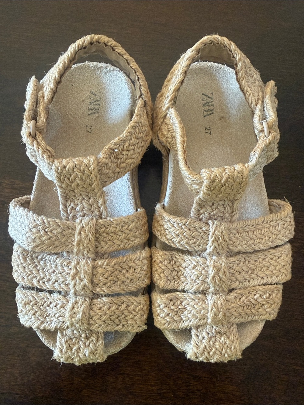 Zara Kids Braided Tan Strappy Sandals